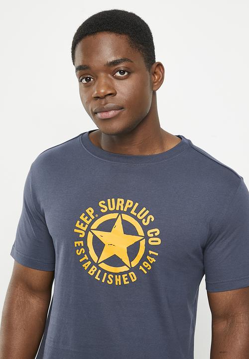 JEEP - Star icon print tee - navy