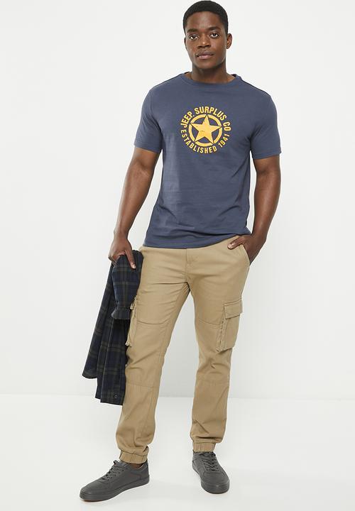 JEEP - Star icon print tee - navy