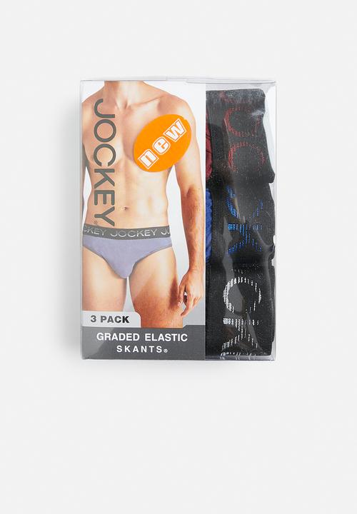 Jockey - 3 Pack graded elastic loe skants - multi 