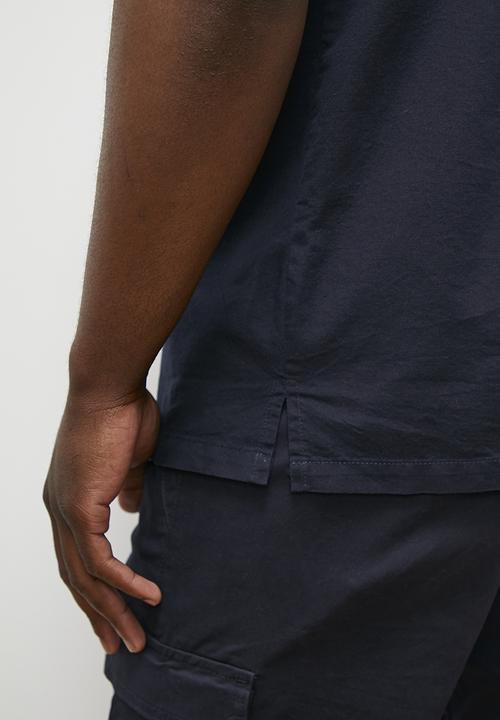 Lark & Crosse - Washed utility short sleeve shirt - navy