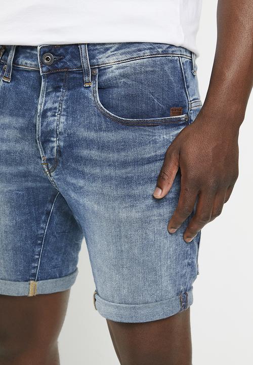 G-STAR - A crotch 3D 1\2 Vosir stretch denim - mid blue