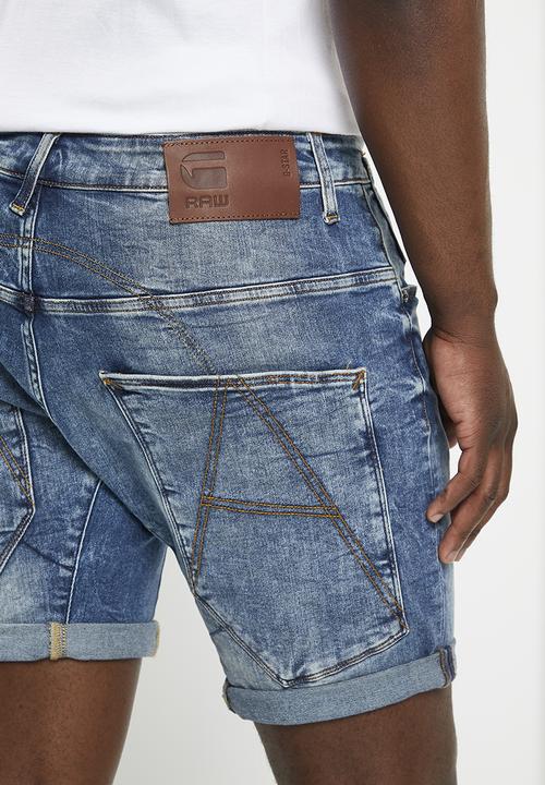 G-STAR - A crotch 3D 1\2 Vosir stretch denim - mid blue