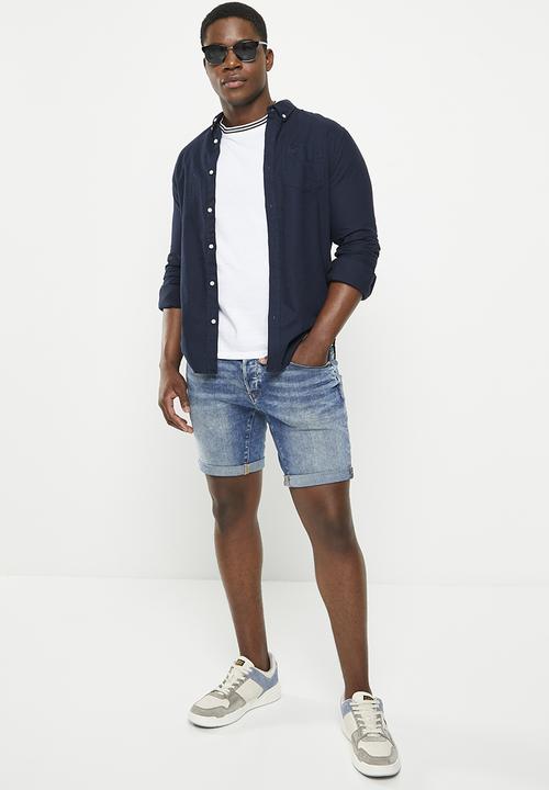 G-STAR - A crotch 3D 1\2 Vosir stretch denim - mid blue