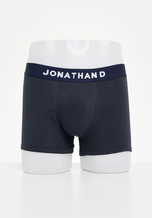 Jonathan D - JD trunk 2pck knitted trunks with elastic waistband - navy/black