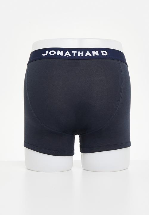 Jonathan D - JD trunk 2pck knitted trunks with elastic waistband - navy/black