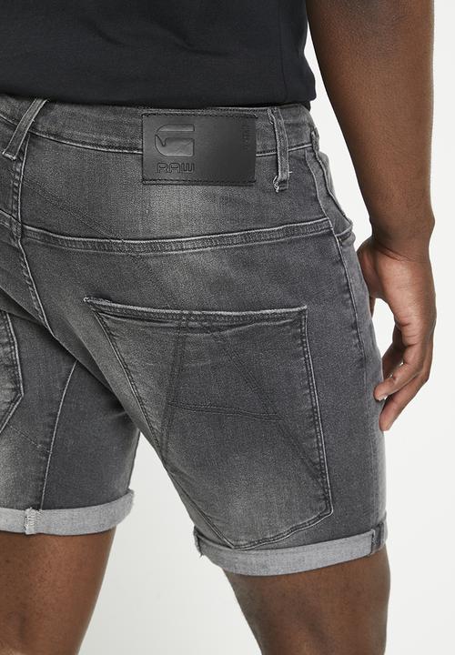 G-STAR - A crotch 3D 1\2 Felto black superstretch - faded crow destroyed