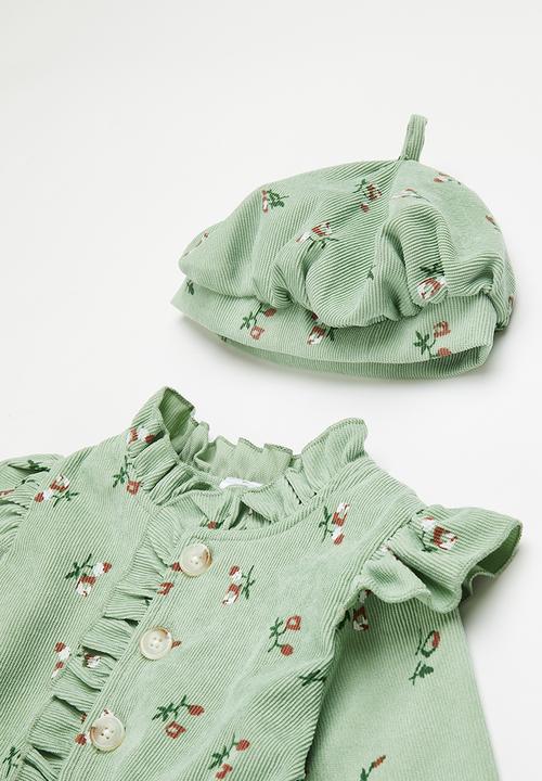 Pop Candy - Frill detail dress - sage