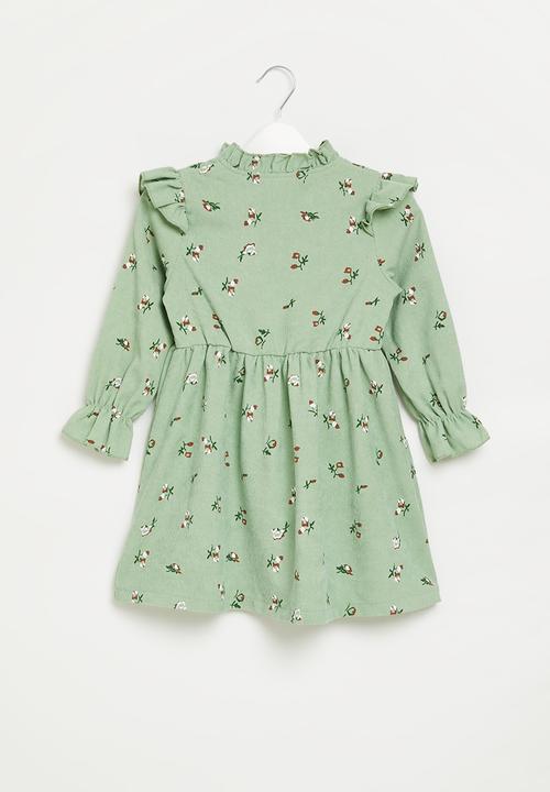 Pop Candy - Frill detail dress - sage