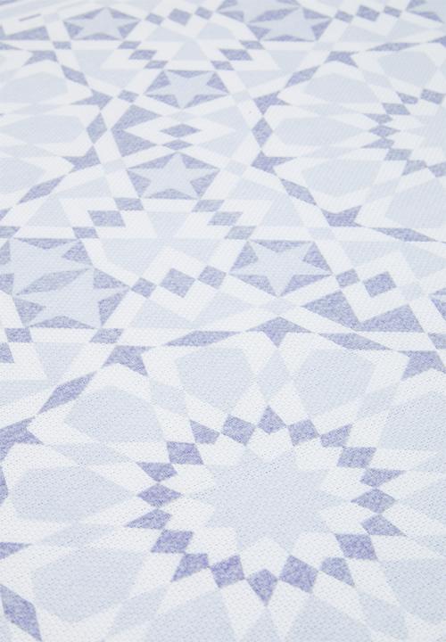 Fotakis - Abstract tiled vinyl kitchen/patio runner - blue