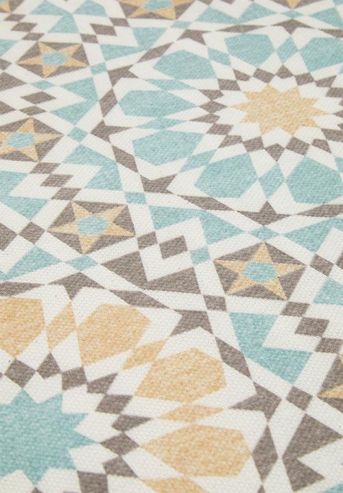 Fotakis - Geo tiled vinyl kitchen/patio runner - multi