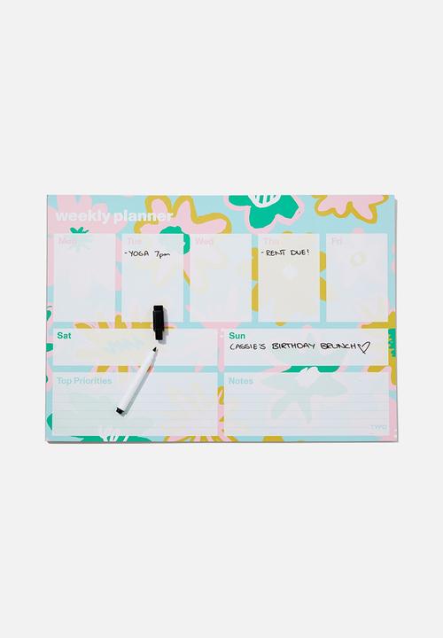 Typo - A3 magnetic planner - floral