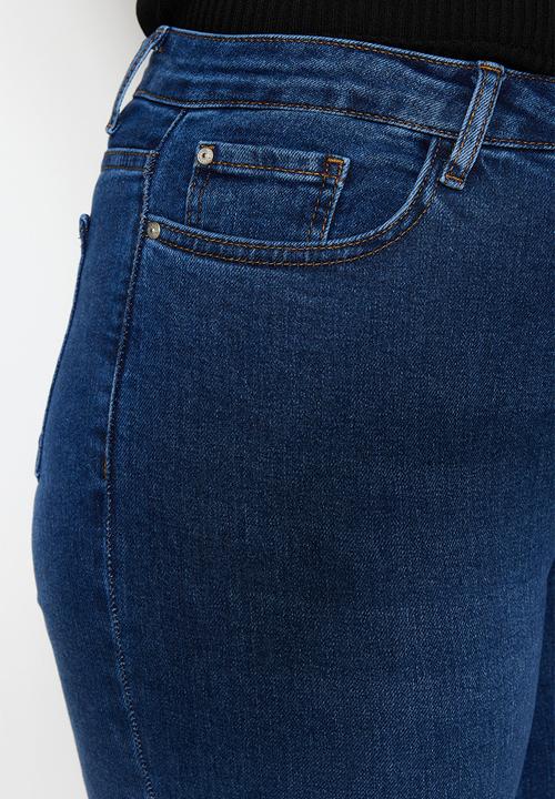 Trendyol - Plus turn up skinny jeans - clear blue