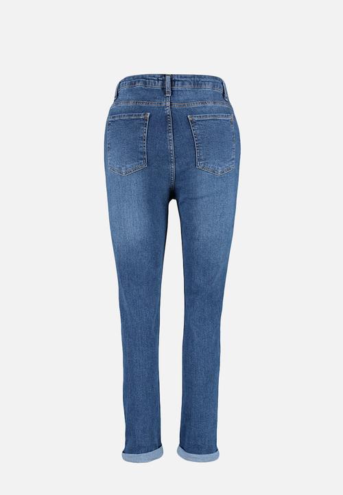 Trendyol - Plus turn up skinny jeans - clear blue