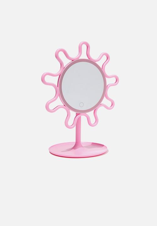 Typo - Shaped mirror desk lamp - pink daisy