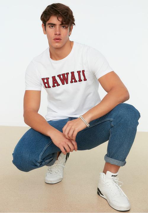 Trendyol - Hawaii logo T-shirt - white