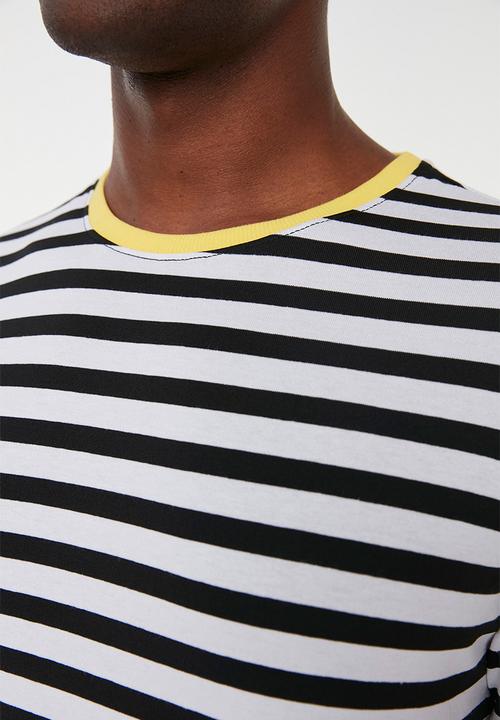 Trendyol - Essential slim fit stripe T-shirt - black