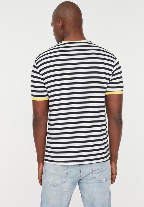 Trendyol - Essential slim fit stripe T-shirt - black