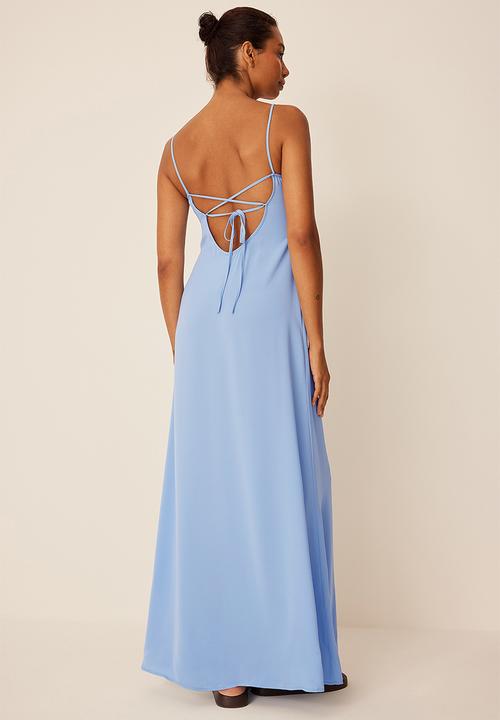 NA-KD - Cross back detail dress - light blue