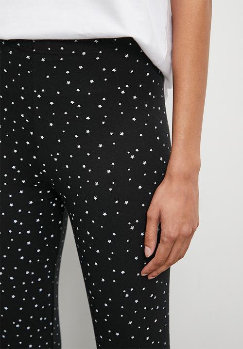 Superbalist - Aop legging & tee set - white/black