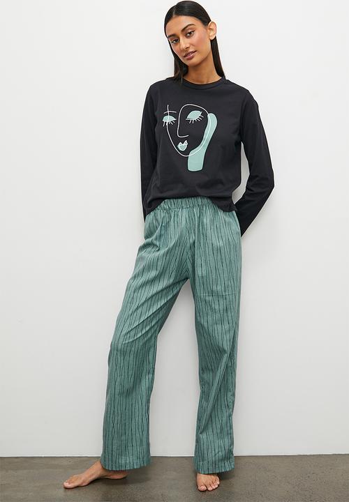 Superbalist - Ls top & flannel pants set - msr dk sage linear