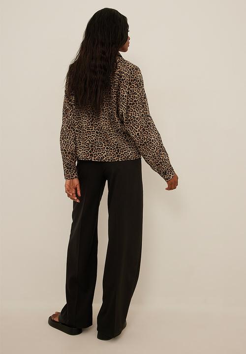 NA-KD - Long sleeve chiffon flowy shirt - leo