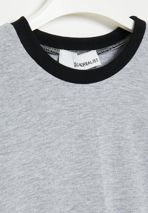 Superbalist - Boys colour block tee - grey/black