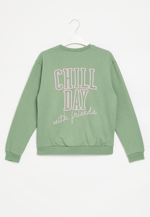 Superbalist - Girls graphic sweat top - fatigue
