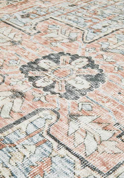 Sixth Floor - Eve printed rug - antique teal blue