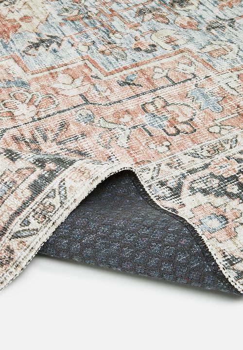 Sixth Floor - Eve printed rug - antique teal blue