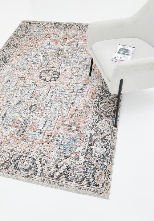 Sixth Floor - Eve printed rug - antique teal blue