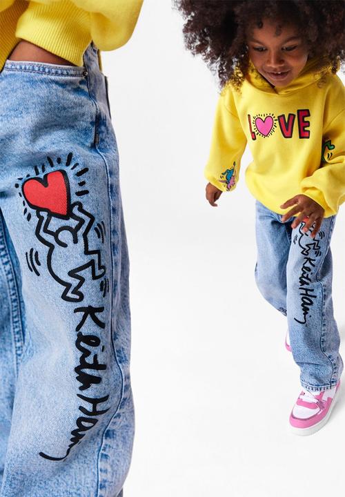 H&M - Keith Haring x H&M: Printed hoodie - yellow/keith haring