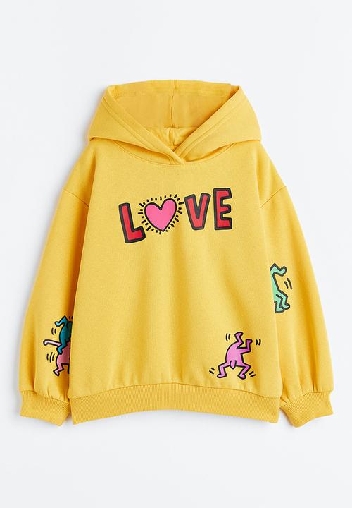 H&M - Keith Haring x H&M: Printed hoodie - yellow/keith haring