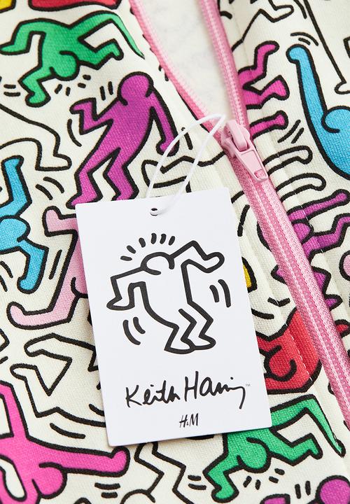 H&M - Keith Haring x H&M: Patterned zip-through hoodie - white/keith haring