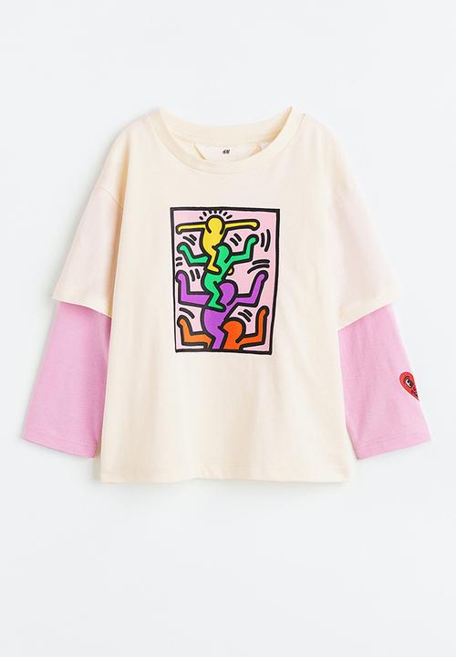 H&M - Keith Haring x H&M: Long-sleeved printed t-shirt - cream/keith haring