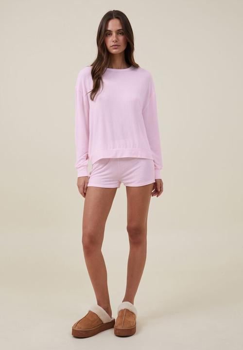 Cotton On - Super soft long sleeve crew - tender touch pink