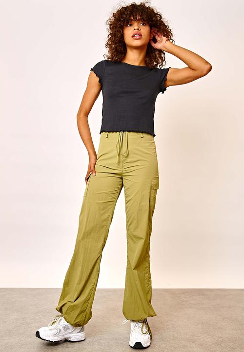Daisy Street - Relaxed nylon trousers - khaki