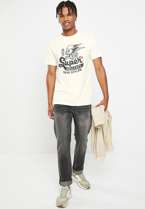 Superdry. - Vintage blackout tee - ecru