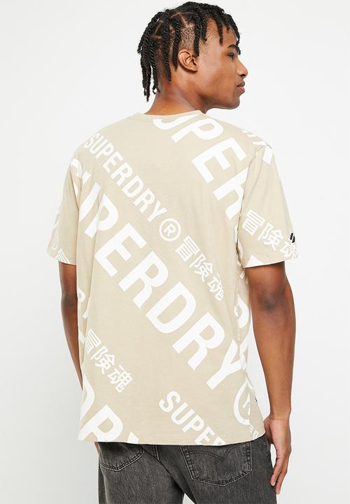 Superdry. - Code cl aop tee - neutral
