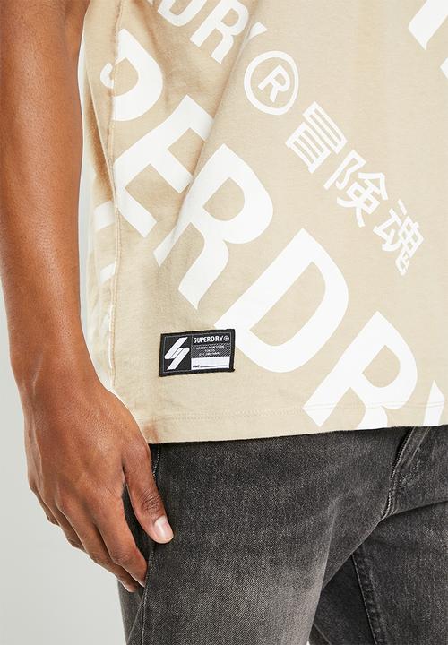 Superdry. - Code cl aop tee - neutral