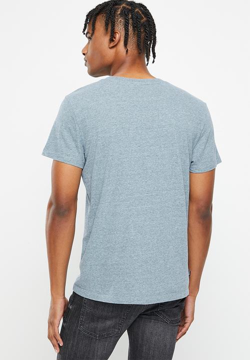 Superdry. - Vintage logo emb vee tee - desert sky blue grit