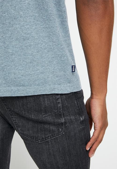 Superdry. - Vintage logo emb vee tee - desert sky blue grit