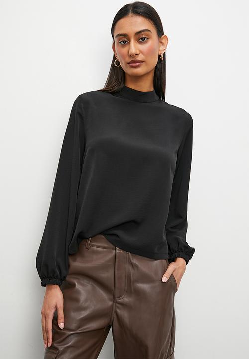 Superbalist - High neck blouse - black