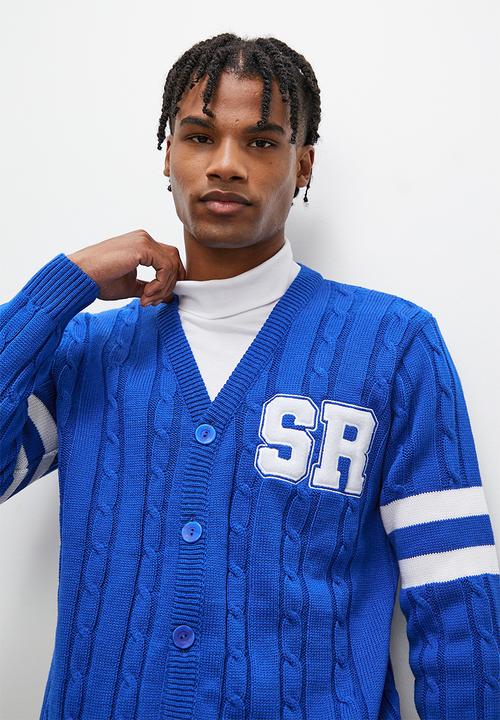 STYLE REPUBLIC - Oversized collegiate knit cardigan - cobalt