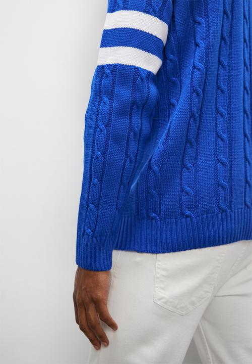 STYLE REPUBLIC - Oversized collegiate knit cardigan - cobalt