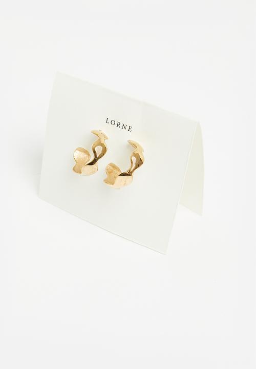 Lorne - Ripple hoop gold plated brass - gold