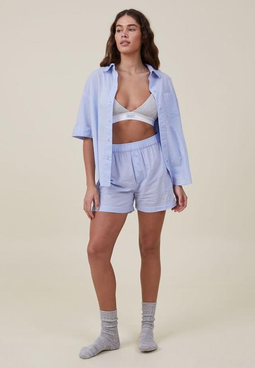 Cotton On - Boyfriend short sleeve shirt - clear sky