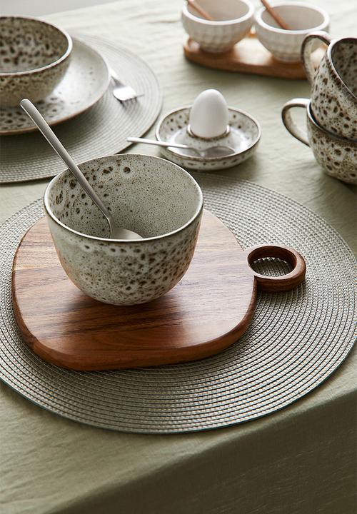H&M - 2-pack round table mats - light khaki green