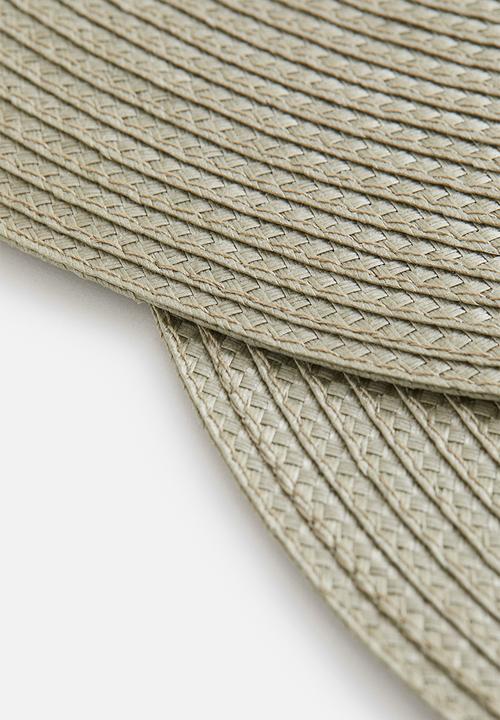 H&M - 2-pack round table mats - light khaki green