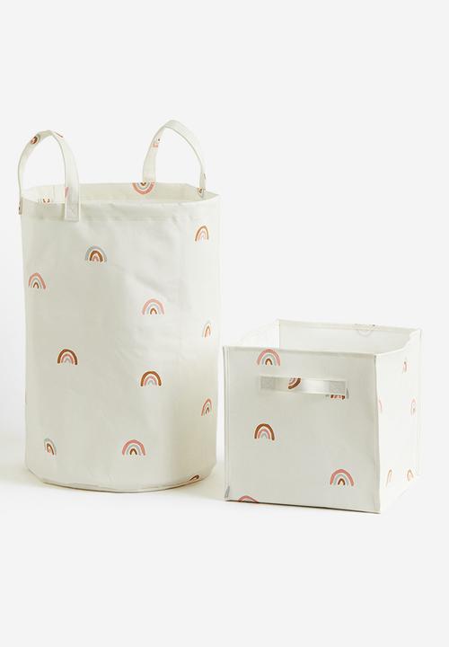 H&M - Printed storage basket -  white/rainbows