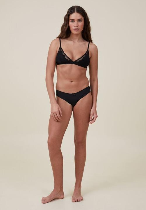 Cotton On - Everyday lace brasiliano brief - black